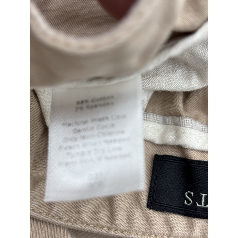 Talbots Women Boyfriend Pants 16W Beige Cotton Mid Rise Straight Leg Pocket Plus - Picture 9 of 10